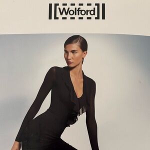 Wolford Black Ruffle Sheer Top. Brand new, with tags!